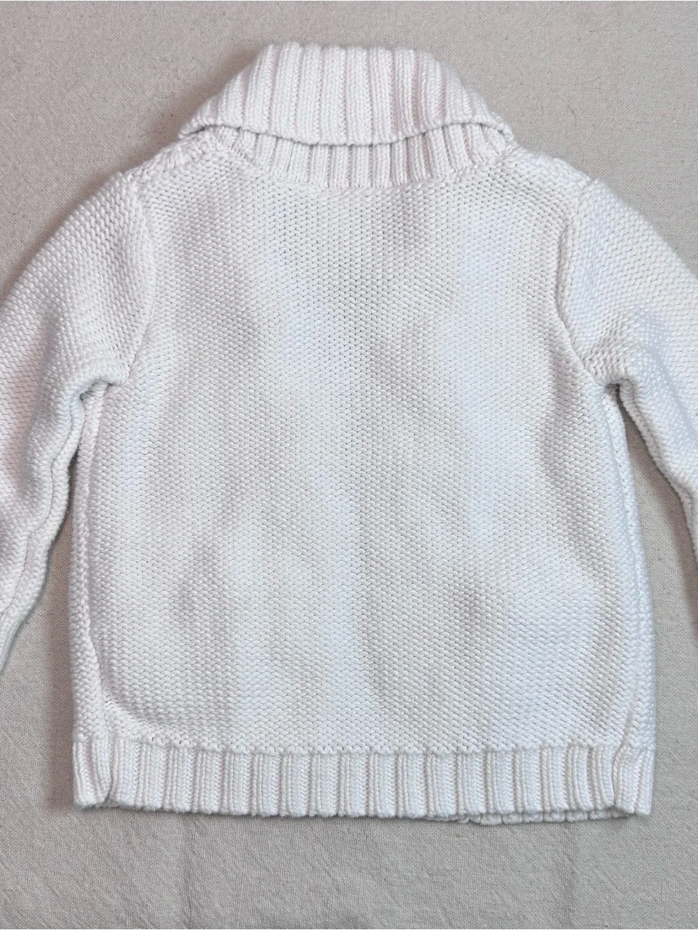 Carter’s White Cable Knit Shawl Collar Sweater - 12 Months